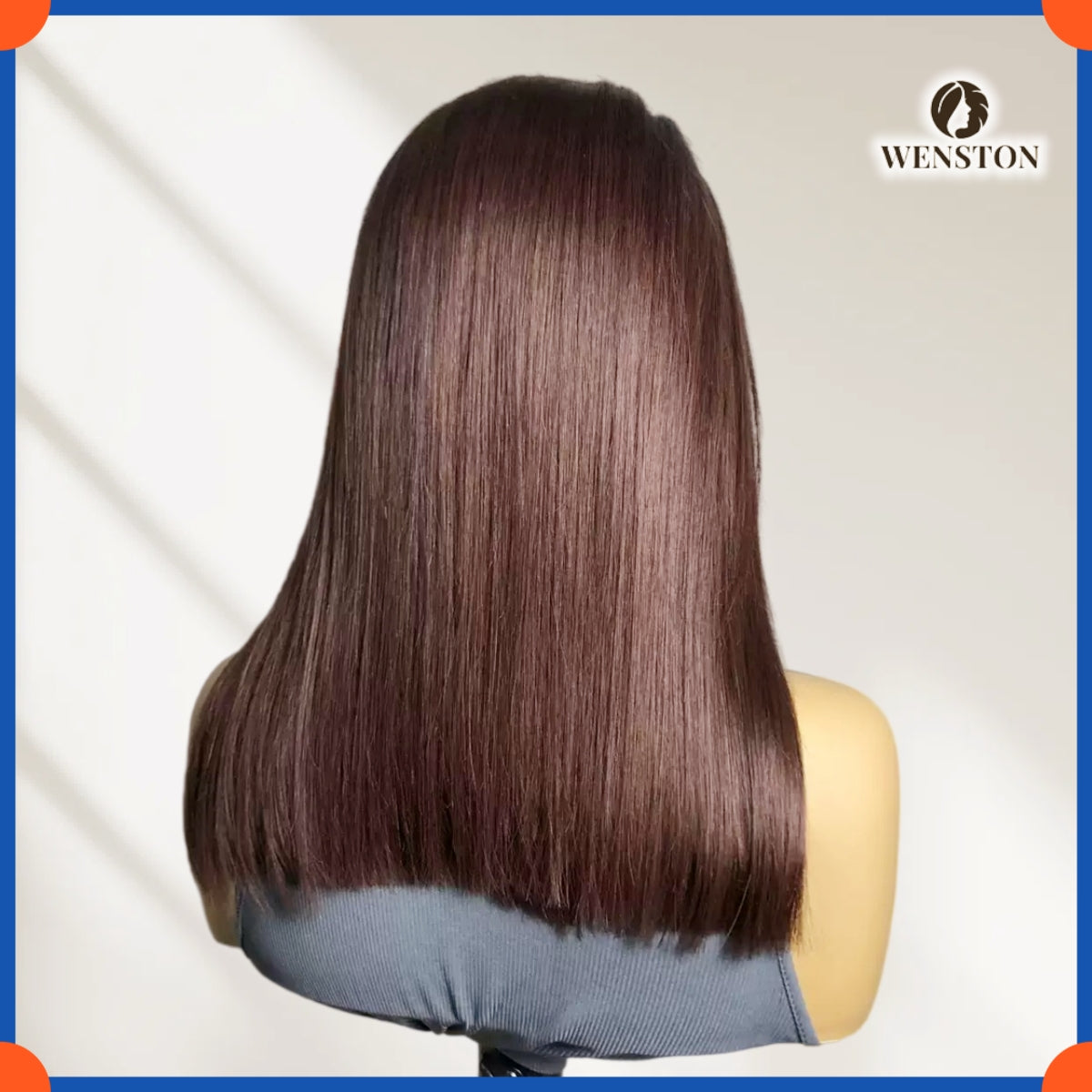 WENSTON Glueless DD Vietnam Bone Straight Human Hair Wig, Pre‑Plucked HD Lace Front Wig
