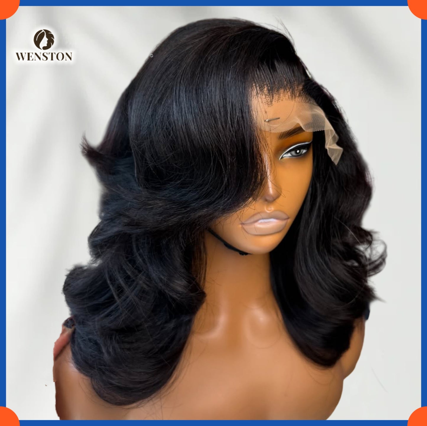 WENSTON Bouncy Vietnamese 16 Inch 5x5 Closure Human Hair Wig for Women