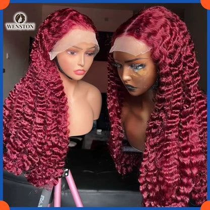 WENSTON Burmese Curly Wig 5×5 Closure 13×4 Wigs for African American Women