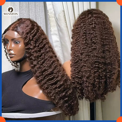 WENSTON Burmese Curly Wig 5×5 Closure 13×4 Wigs for African American Women