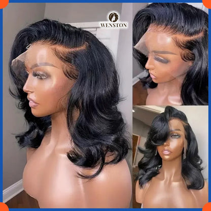 WENSTON Bouncy Vietnamese 16 Inch 5x5 Closure Human Hair Wig for Women