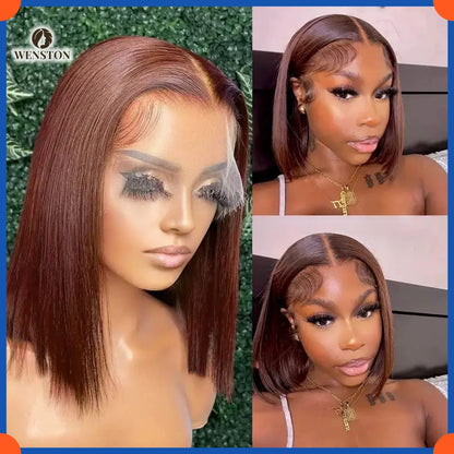 WENSTON Glueless DD Vietnam Bone Straight Human Hair Wig, Pre‑Plucked HD Lace Front Wig