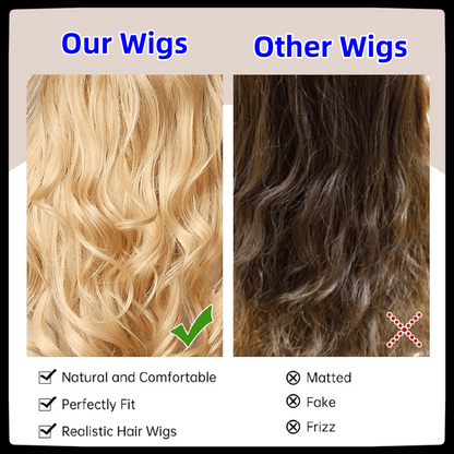WENSTON European Fashion Women's Wig, Brown White Ombre