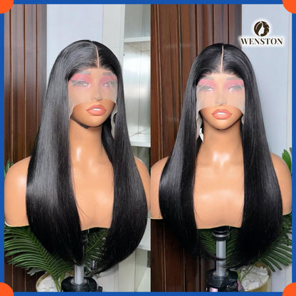 WENSTON DD Vietnam Bone Straight Human Hair Wig, Lace Wig for African American Women