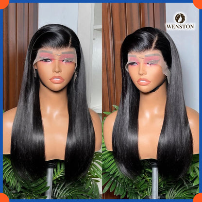 WENSTON DD Vietnam Bone Straight Human Hair Wig, Lace Wig for African American Women