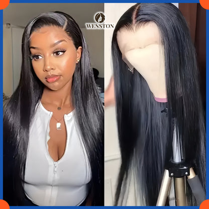 WENSTON DD Vietnam Bone Straight Human Hair Wig, Lace Wig for African American Women