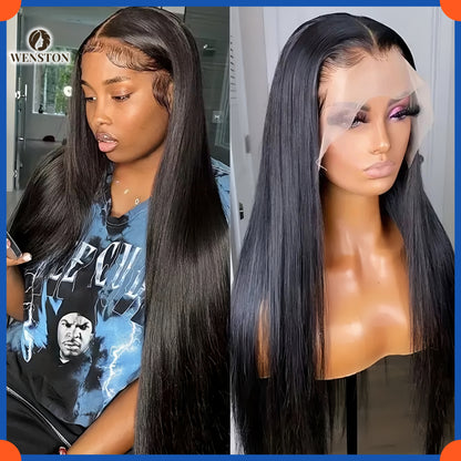 WENSTON DD Vietnam Bone Straight Human Hair Wig, Lace Wig for African American Women