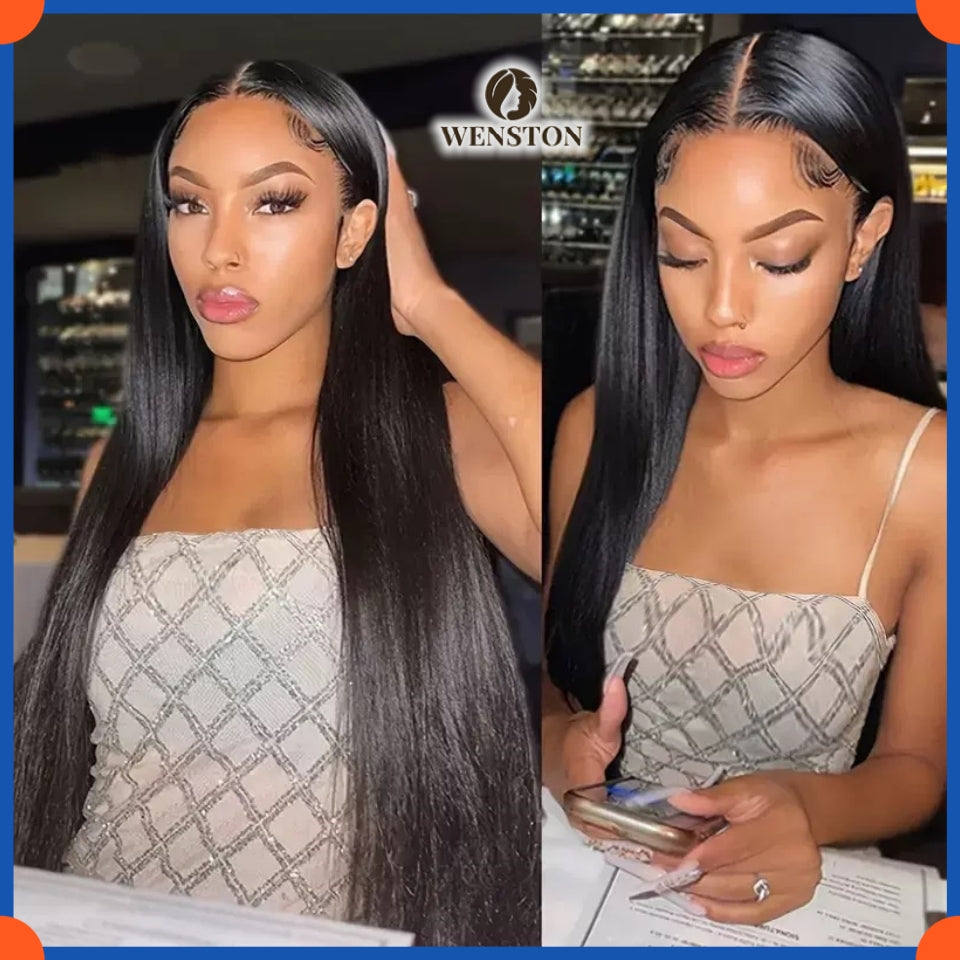 WENSTON DD Vietnam Bone Straight Human Hair Wig, Lace Wig for African American Women