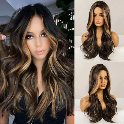 Long Brown Wavy Wigs for Women 