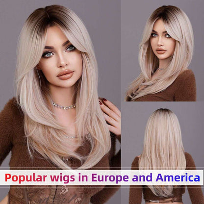 Popular Long Wigs for Women Long Synthetic Wigs Middle Part Wigs