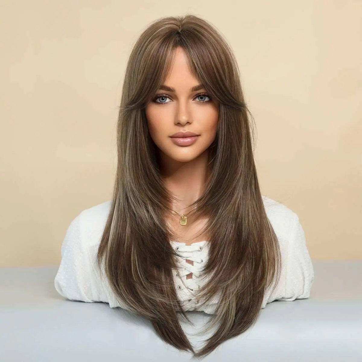 Popular Long Wigs for Women Long Synthetic Wigs Middle Part Wigs