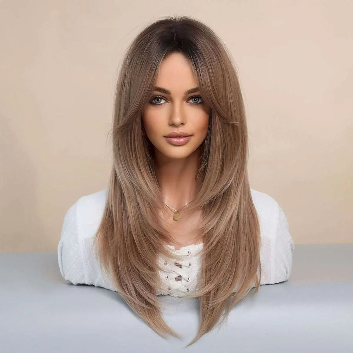 Popular Long Wigs for Women Long Synthetic Wigs Middle Part Wigs