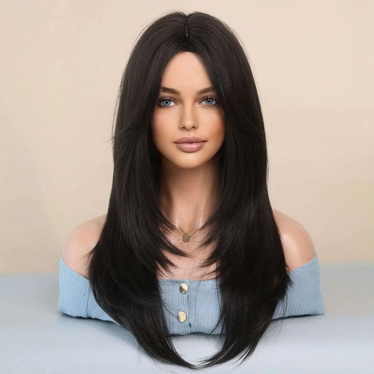 Popular Long Wigs for Women Long Synthetic Wigs Middle Part Wigs