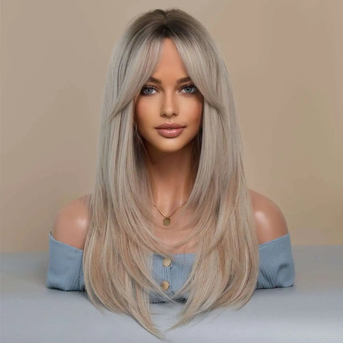 Popular Long Wigs for Women Long Synthetic Wigs Middle Part Wigs