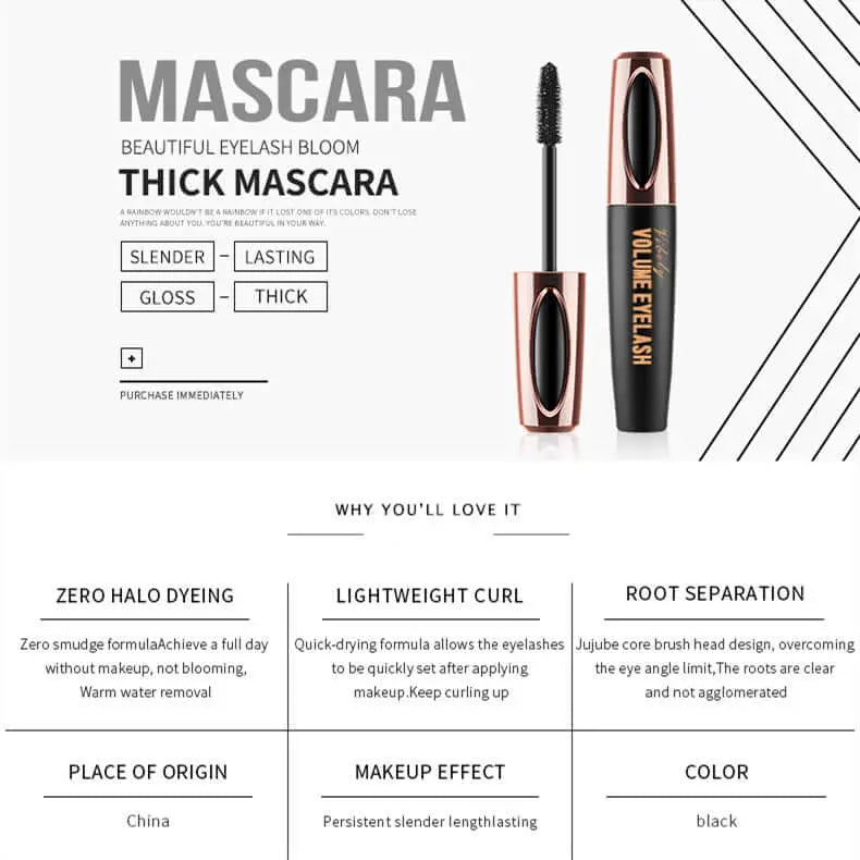 4D Quick Dry Makeup Waterproof Mascara