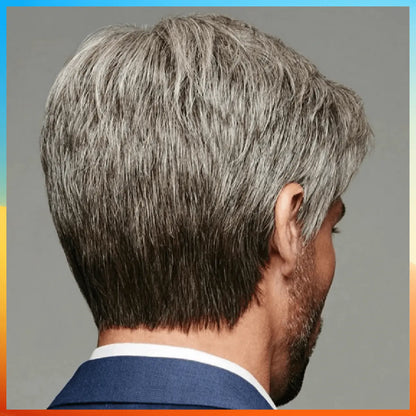 Short Straight Wigs For Men Grey