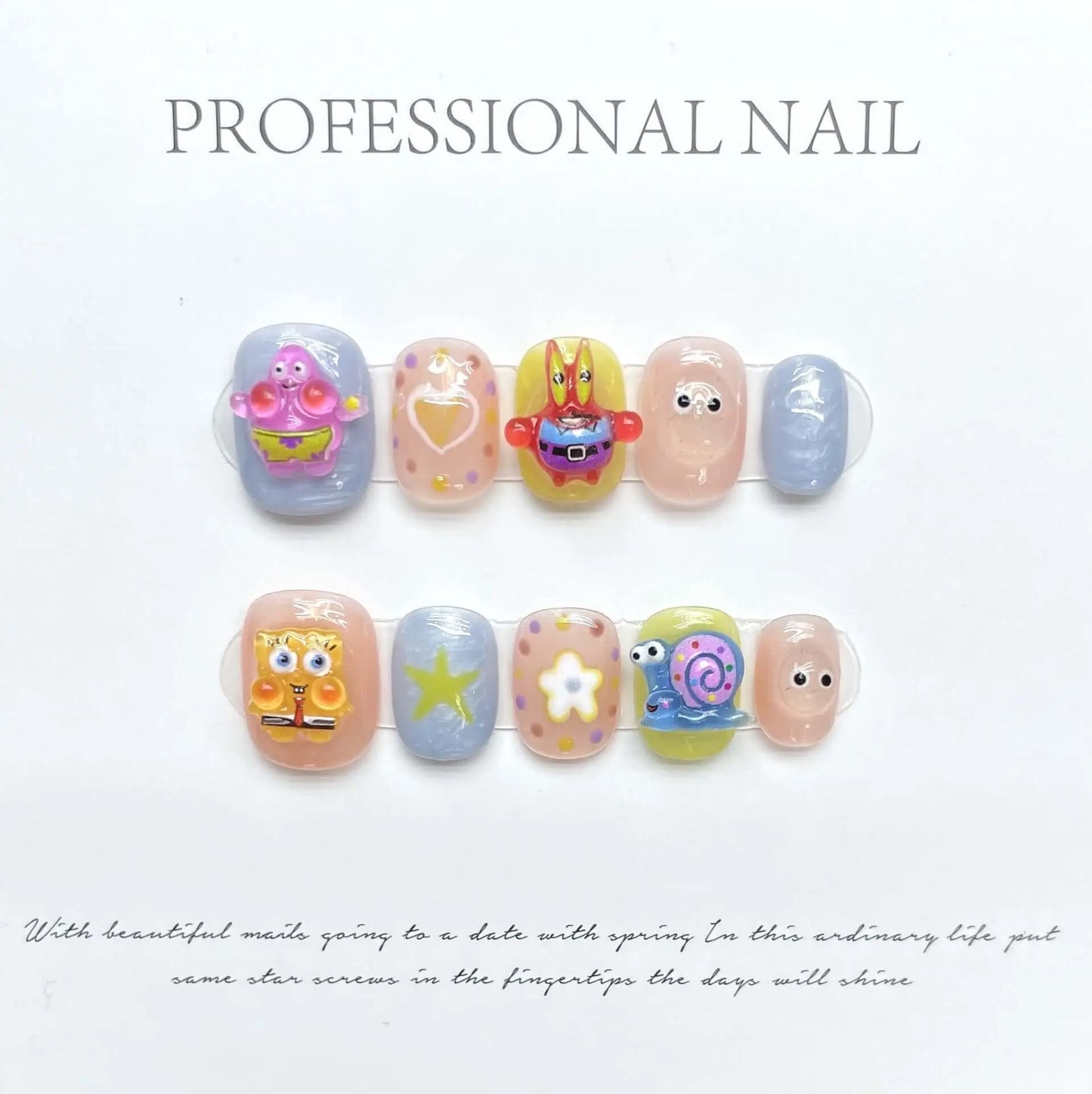 Wenston Fashion Handmade Press On Nails Gel False Nails