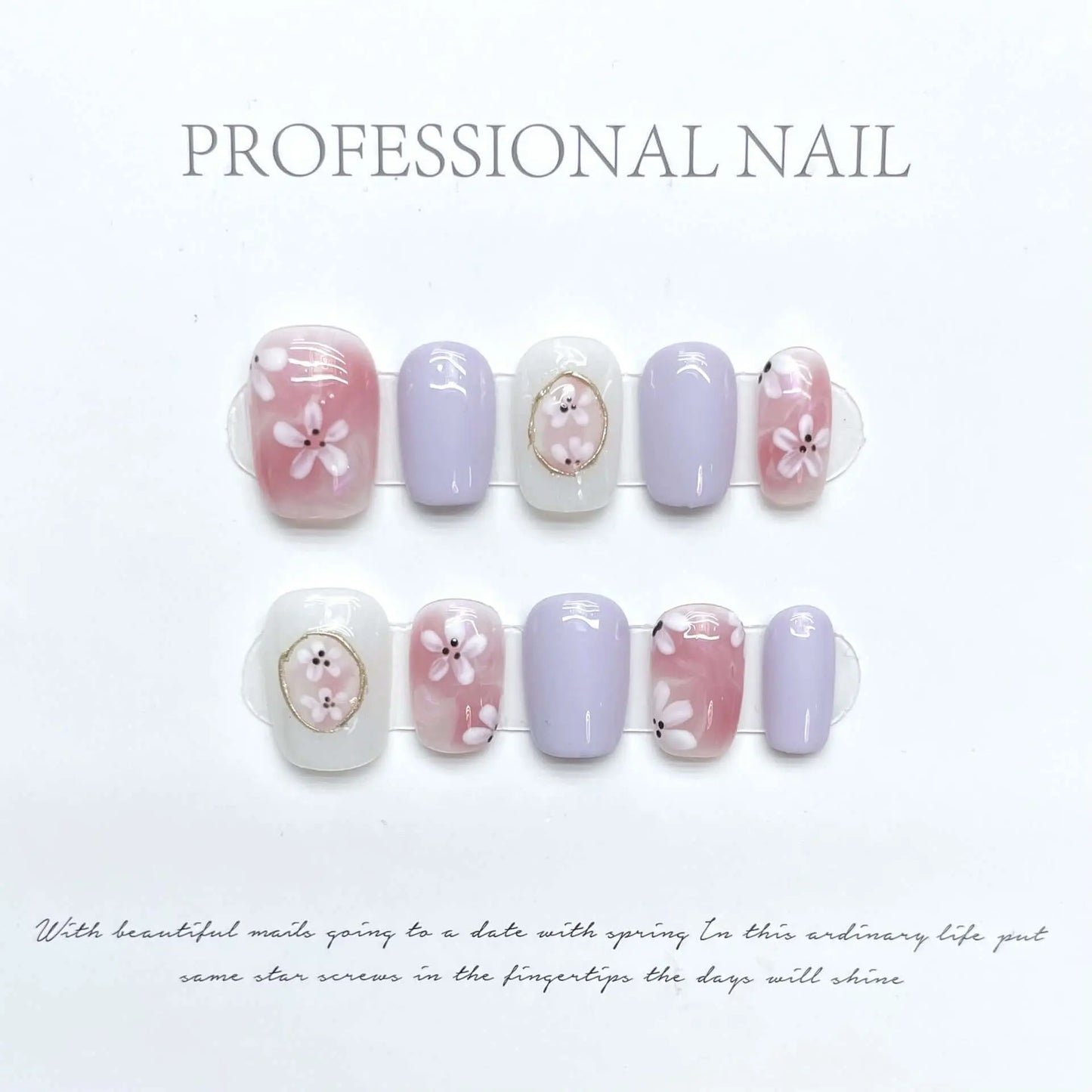 Wenston Fashion Handmade Press On Nails Gel False Nails