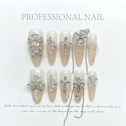 Wenston 3D Fashion Handmade Press On Nails Gel False Nails