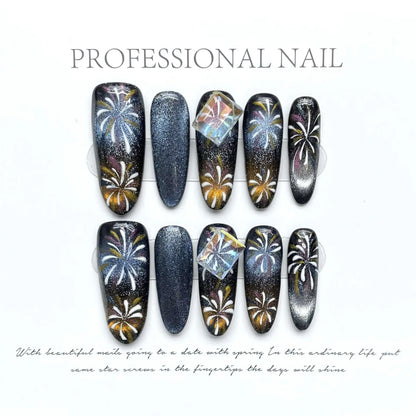 Wenston 3D Fashion Handmade Press On Nails Gel False Nails