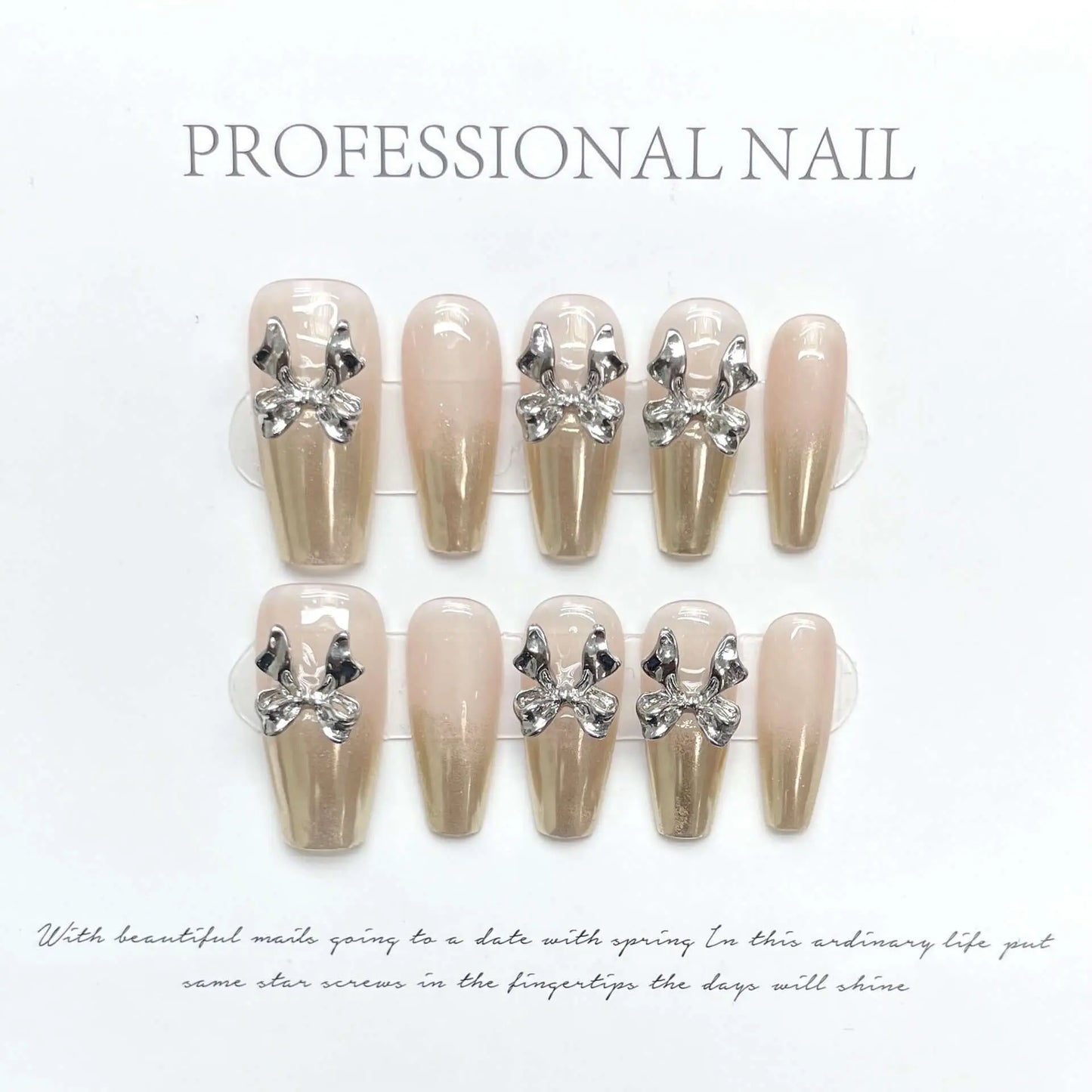 Wenston 3D Fashion Handmade Press On Nails Gel False Nails