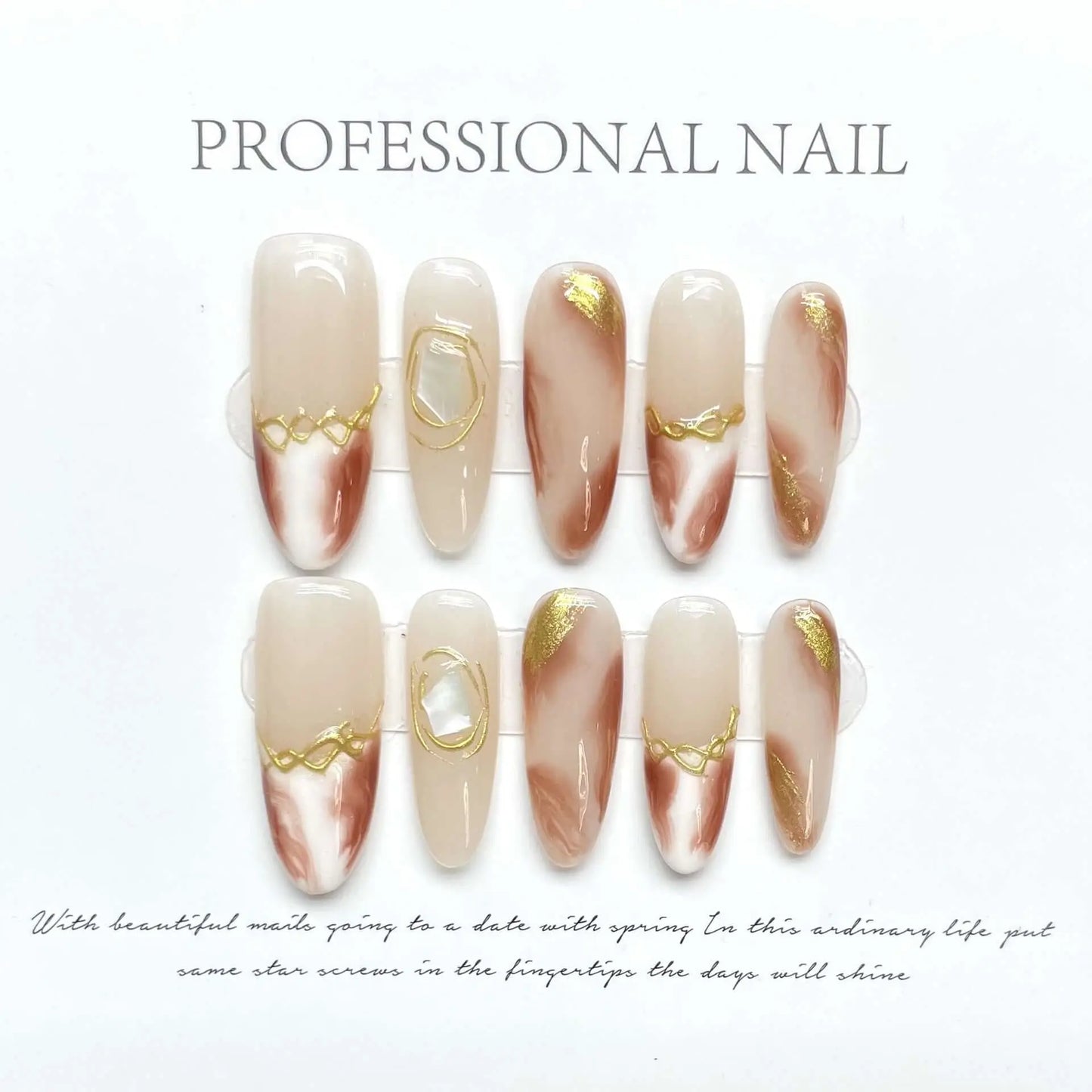 Wenston 3D Fashion Handmade Press On Nails Gel False Nails