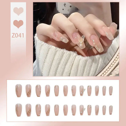 24pcs Wearable Press On Fake Nails Tips 