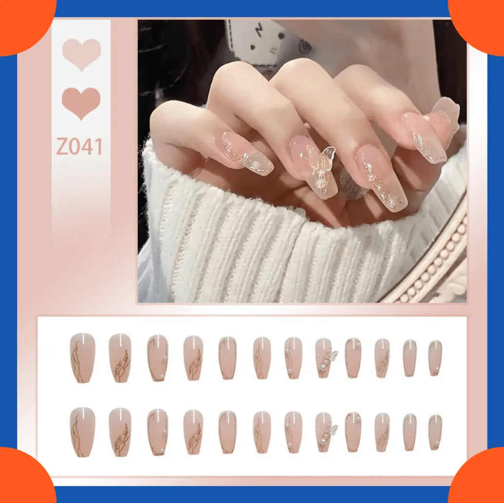 24pcs Wearable Press On Fake Nails Tips 