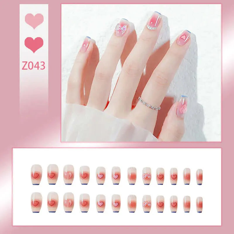 24pcs Wearable Press On Fake Nails Tips 