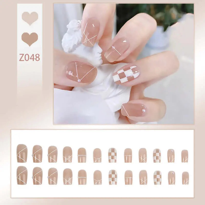 24pcs Wearable Press On Fake Nails Tips 