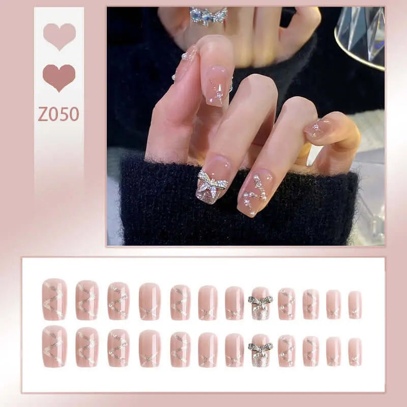 24pcs Wearable Press On Fake Nails Tips 