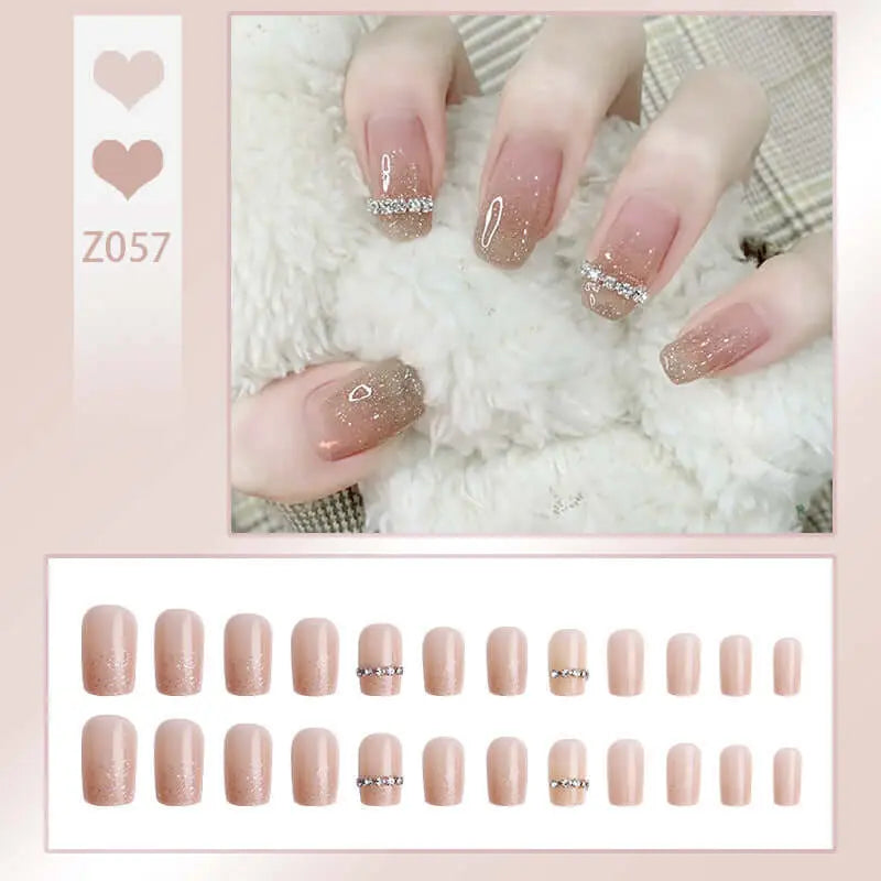 24pcs Wearable Press On Fake Nails Tips 