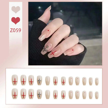 24pcs Wearable Press On Fake Nails Tips 