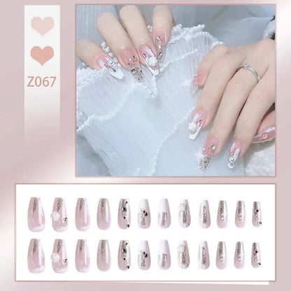 24pcs Wearable Press On Fake Nails Tips 