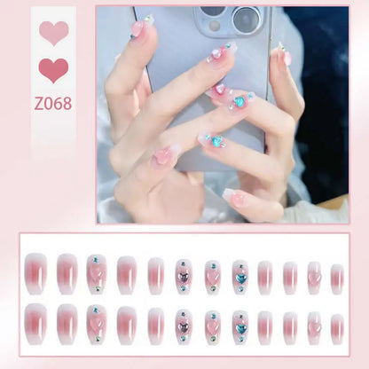 24pcs Wearable Press On Fake Nails Tips 