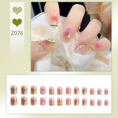 24pcs Wearable Press On Fake Nails Tips 