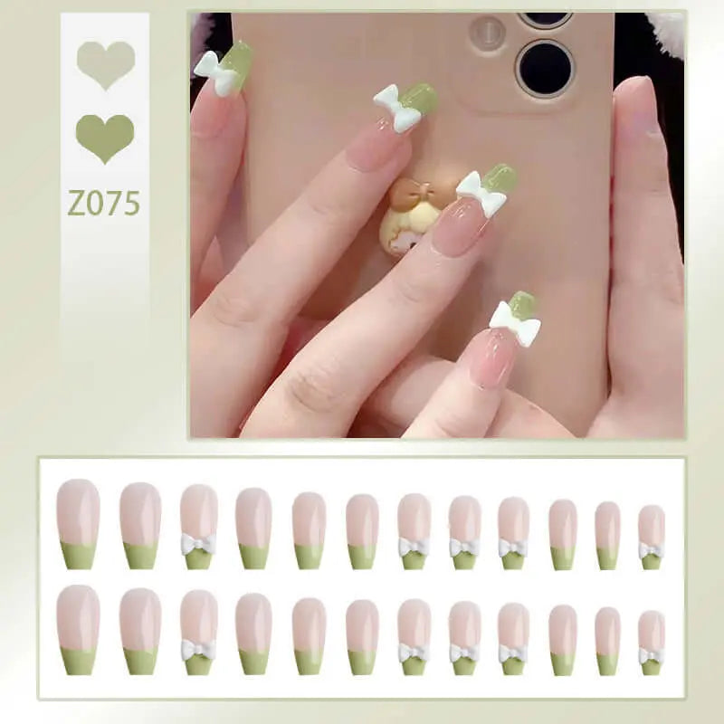 24pcs Wearable Press On Fake Nails Tips 