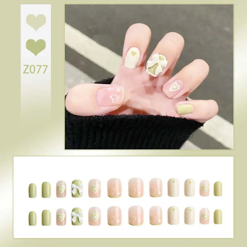 24pcs Wearable Press On Fake Nails Tips 