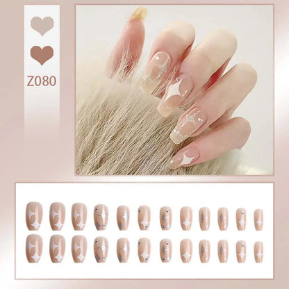 24pcs Wearable Press On Fake Nails Tips 