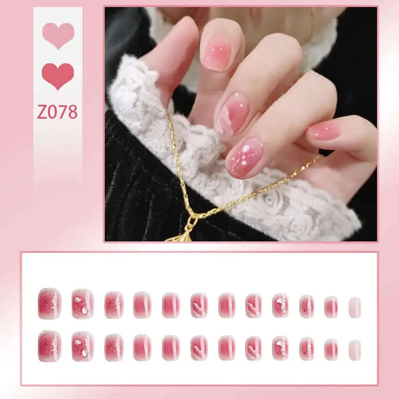 24pcs Wearable Press On Fake Nails Tips 