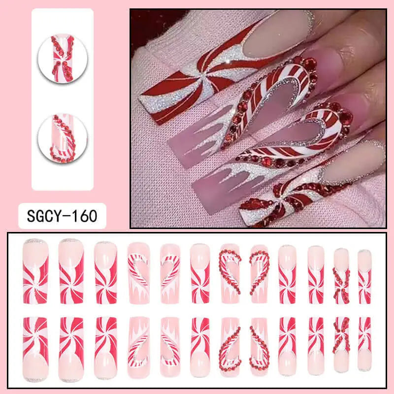 24Pcs Salon French Wenston Press on Nails Tip Nails for Nail Art