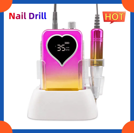 35000RPM Nail Drill Machine For Manicure Nail File With Heart Screen