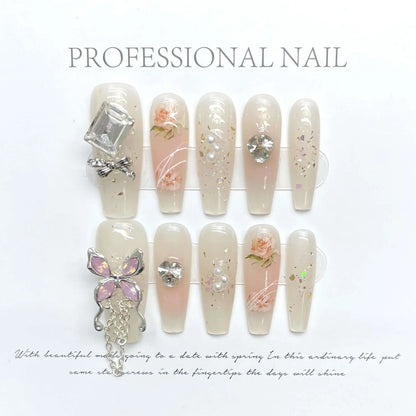 Wenston 3D Fashion Handmade Press On Nails Gel False Nails