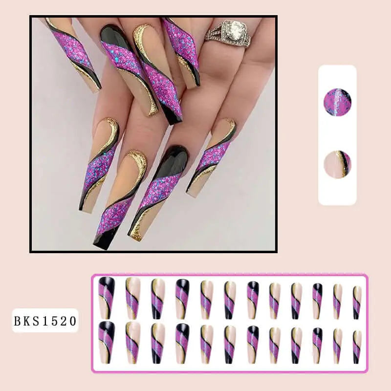 24Pcs Salon French Wenston Press on Nails Tip Nails for Nail Art