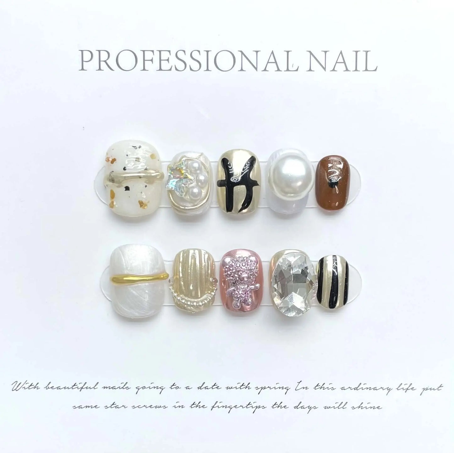 Wenston Fashion Handmade Press On Nails Gel False Nails