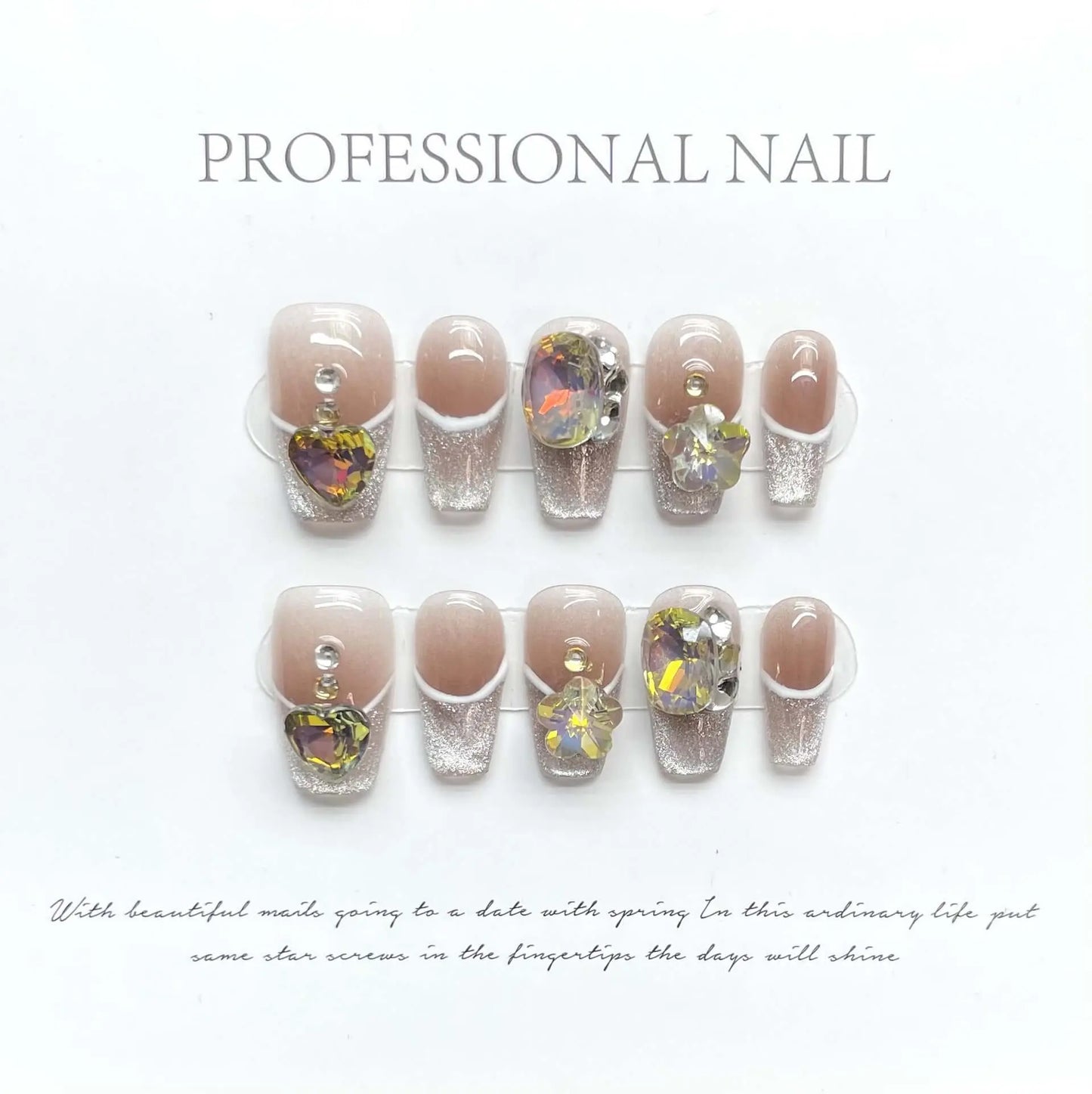 Wenston Fashion Handmade Press On Nails Gel False Nails