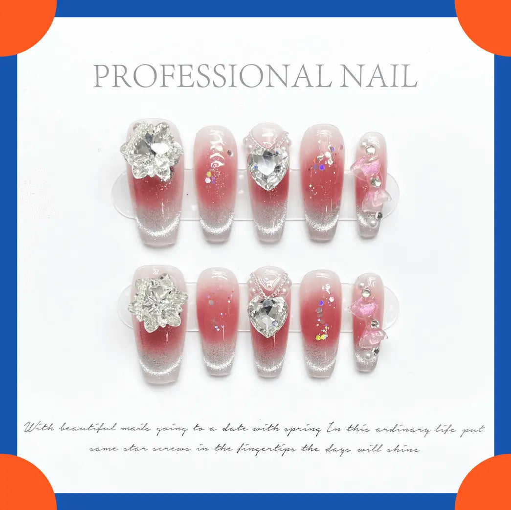 Wenston Fashion Handmade Press On Nails Gel False Nails