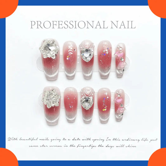 Wenston Fashion Handmade Press On Nails Gel False Nails