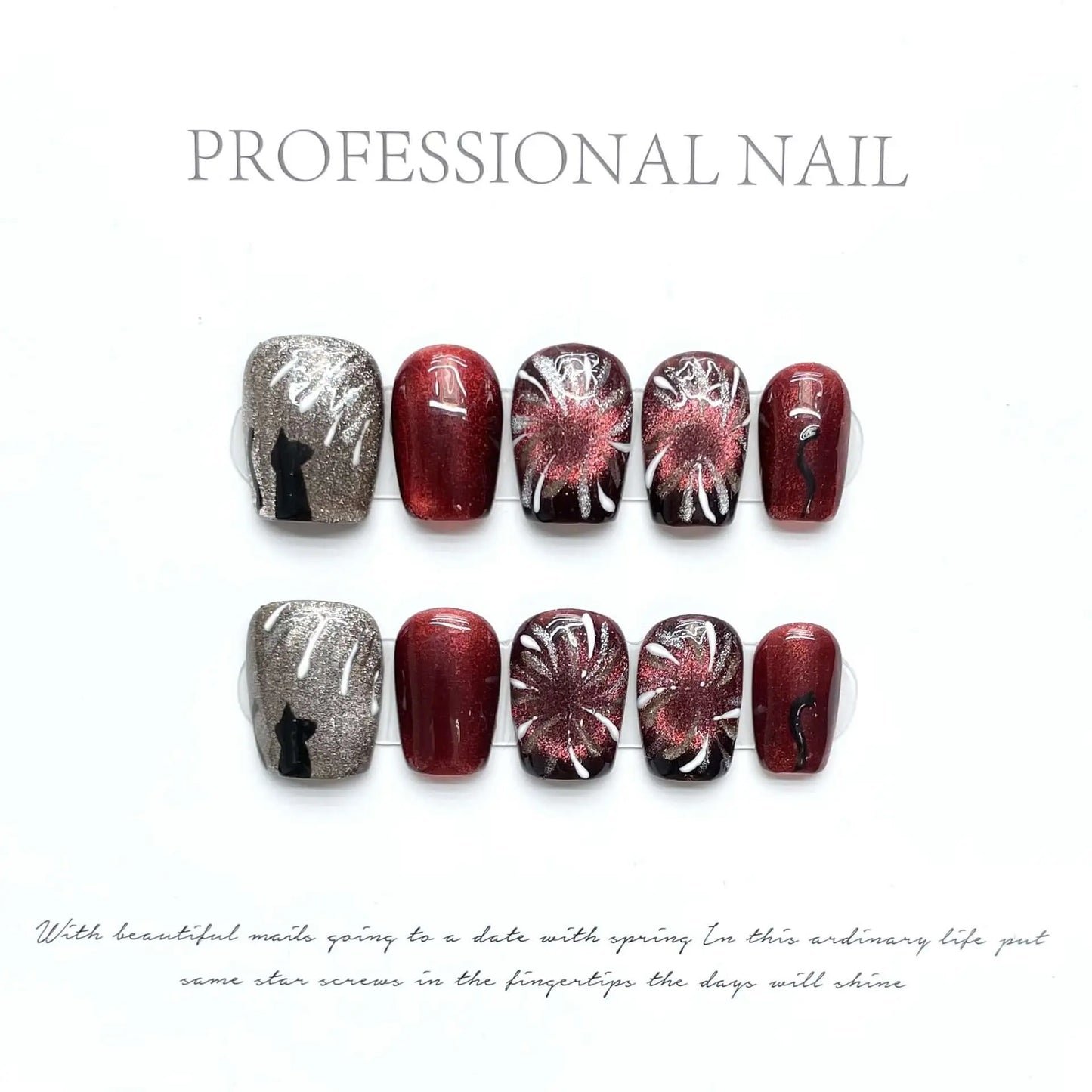 Wenston Fashion Handmade Press On Nails Gel False Nails