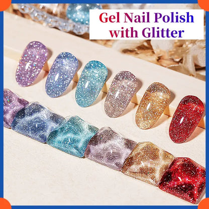 2024 New Dreamy Broken Diamond Gel Nail Polish with Glitter Wenston